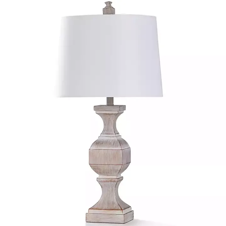 Cream Washed Stone Malta Table Lamp
