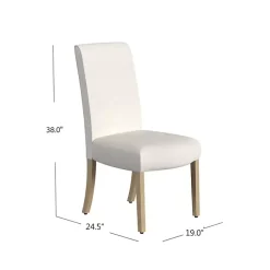 Cream Whitewashed Dining Chairs, Set of 2