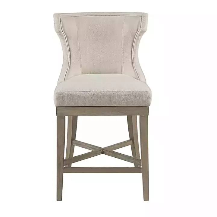Cream Wingback Swivel Seat Counter Stool