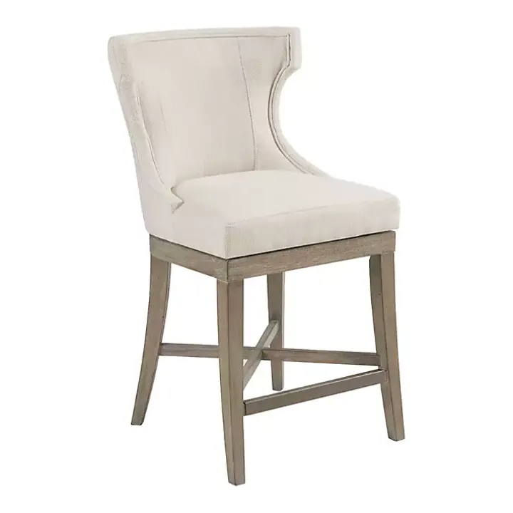 Cream Wingback Swivel Seat Counter Stool