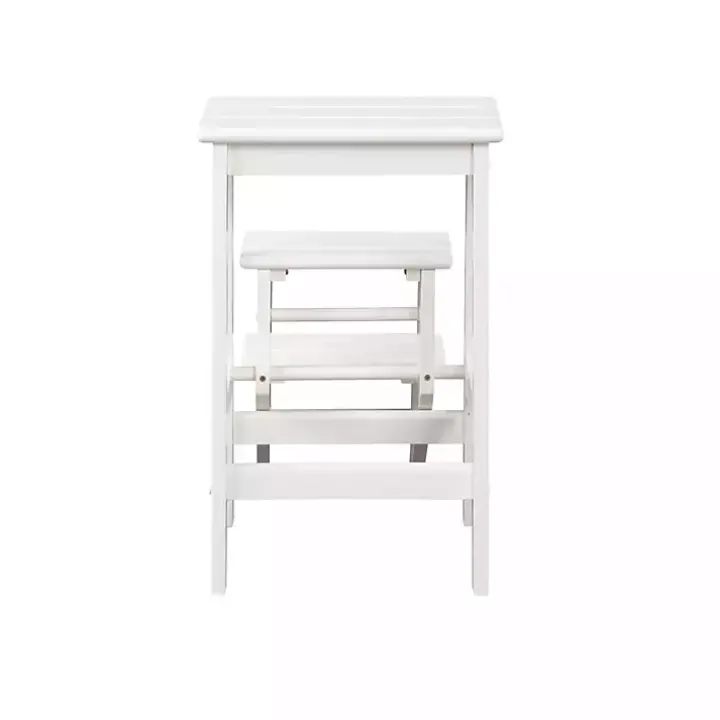 Cream Wooden 3-Level Step Stool
