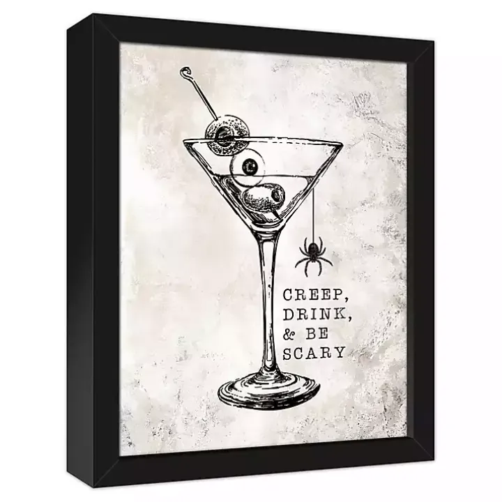 Creep Drink And Be Scary Framed Canvas Art Print