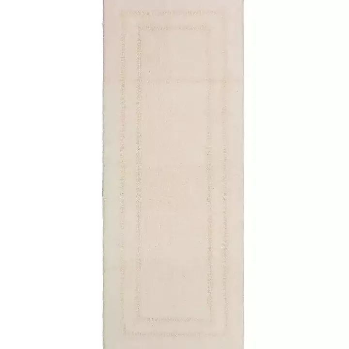 Creme Plush Reversible Cotton Bath Mat, 60 in.