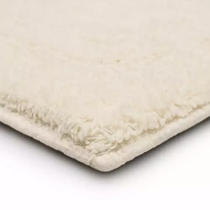 Creme Plush Reversible Cotton Bath Mat, 60 in.