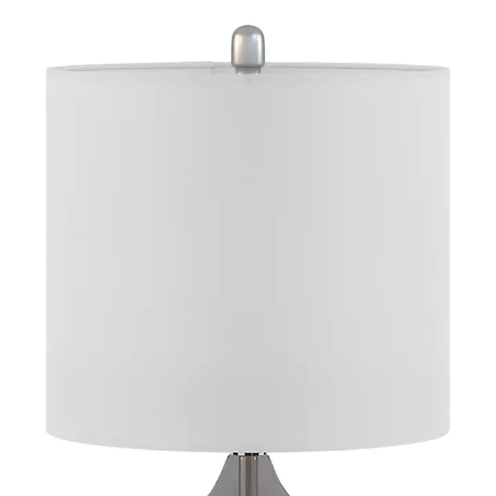 Curved Gray Glass Table Lamps, Set of 2