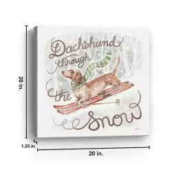 Dachshund Through the Snow Canvas Art Print
