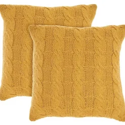 Dandelion Cable Knit Throw Pillows, Set of 2