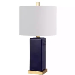 Dark Blue Ceramic Square Wendi Table Lamp