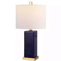 Dark Blue Ceramic Square Wendi Table Lamp