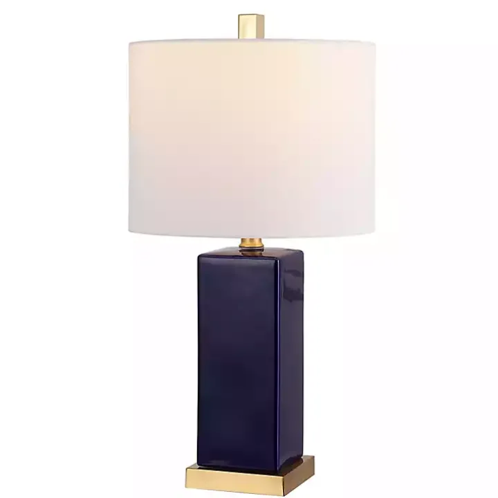 Dark Blue Ceramic Square Wendi Table Lamp