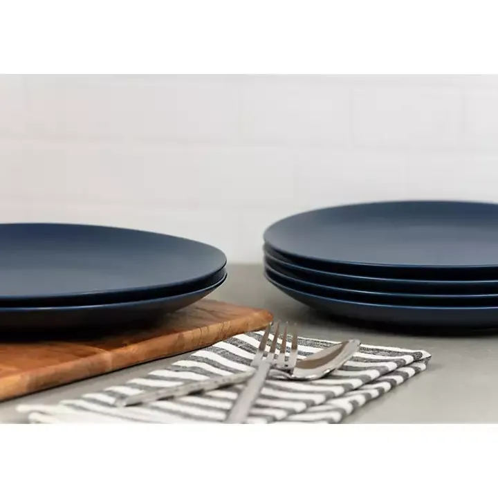 Dark Blue Classic Coupe Dinner Plates, Set of 6