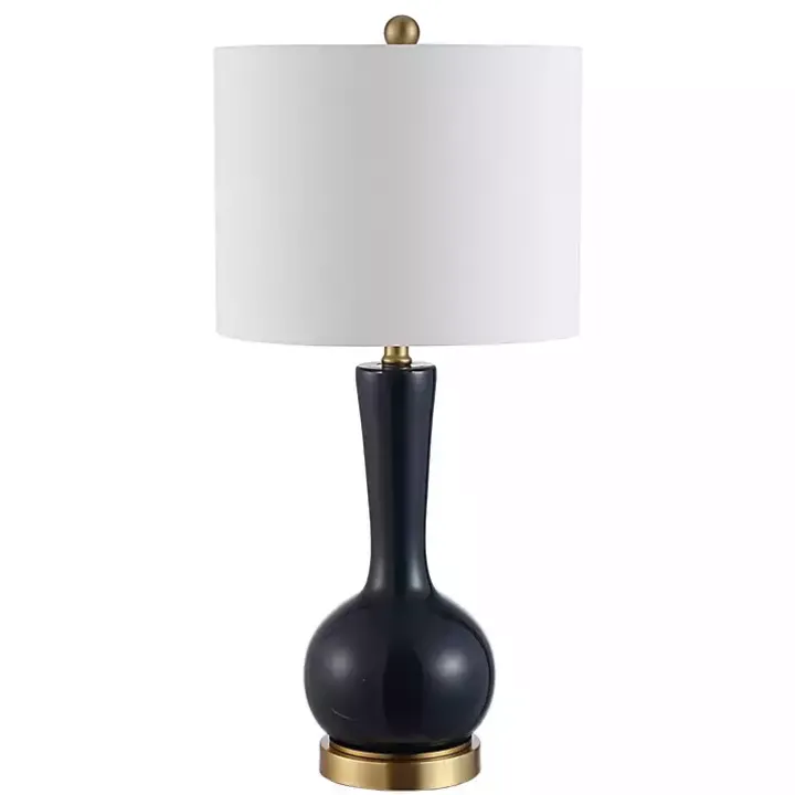 Dark Blue Glass Gaetna Table Lamp