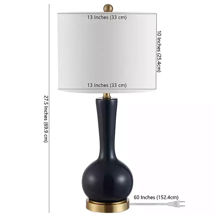 Dark Blue Glass Gaetna Table Lamp