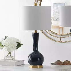 Dark Blue Glass Gaetna Table Lamp