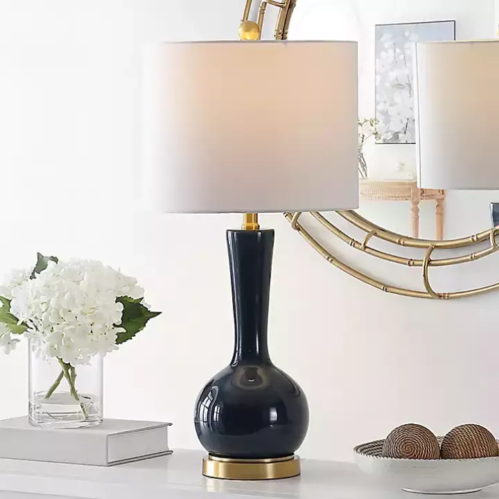 Dark Blue Glass Gaetna Table Lamp