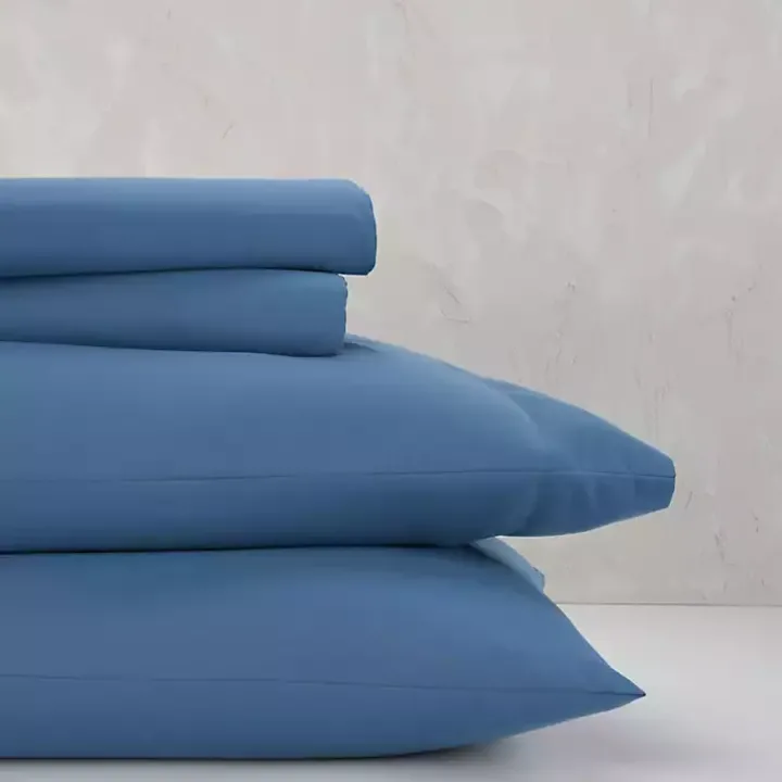 Dark Blue Microfiber 4-pc. Queen Sheet Set