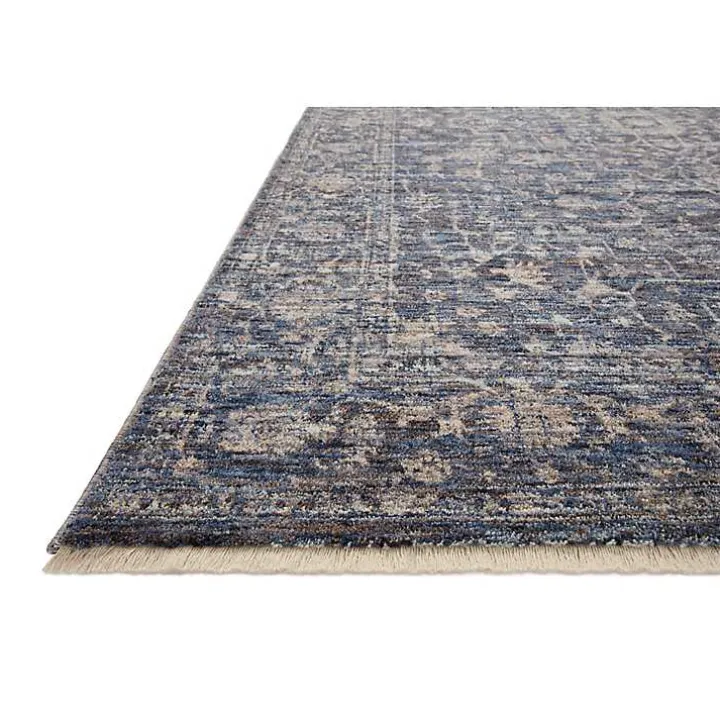 Dark Blue Sorrento Medallion Area Rug, 5x7