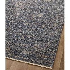 Dark Blue Sorrento Medallion Area Rug, 5x7