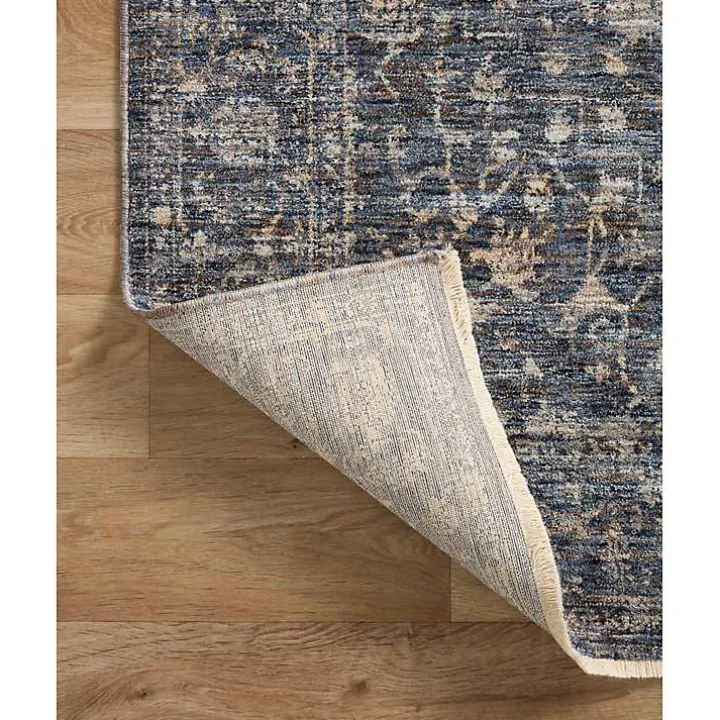 Dark Blue Sorrento Medallion Area Rug, 5x7