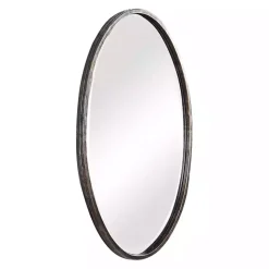 Dark Bronze Oval Wall Mirror