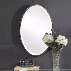 Dark Bronze Oval Wall Mirror