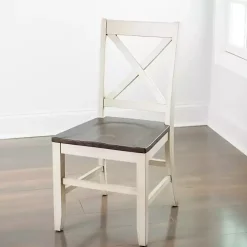 Dark Brown and Ivory Jackson Dining Chair