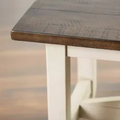 Dark Brown and Ivory Jackson Dining Bench