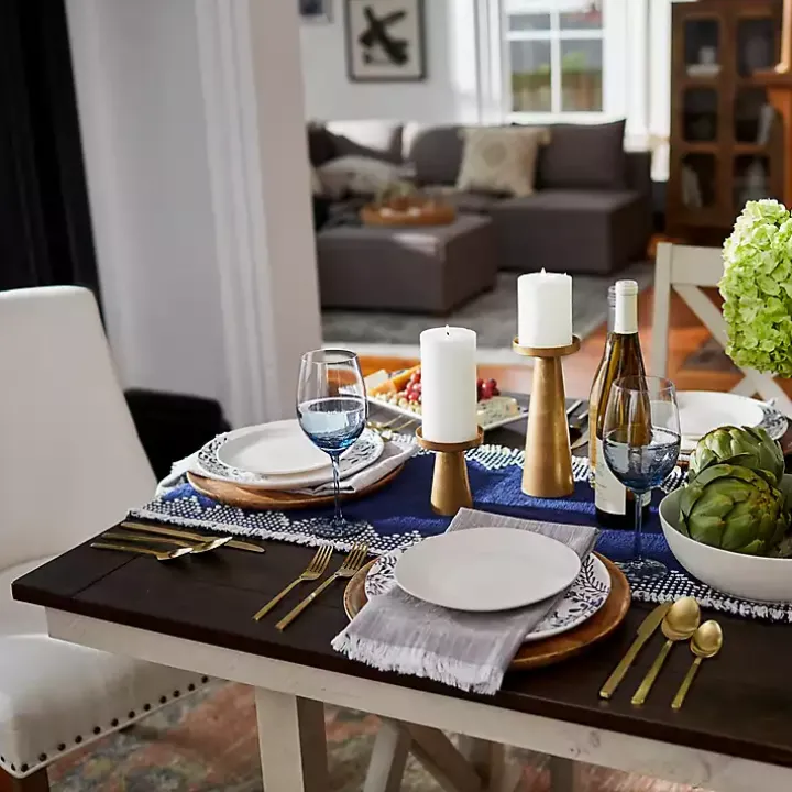 Dark Brown and Ivory Jackson Dining Table