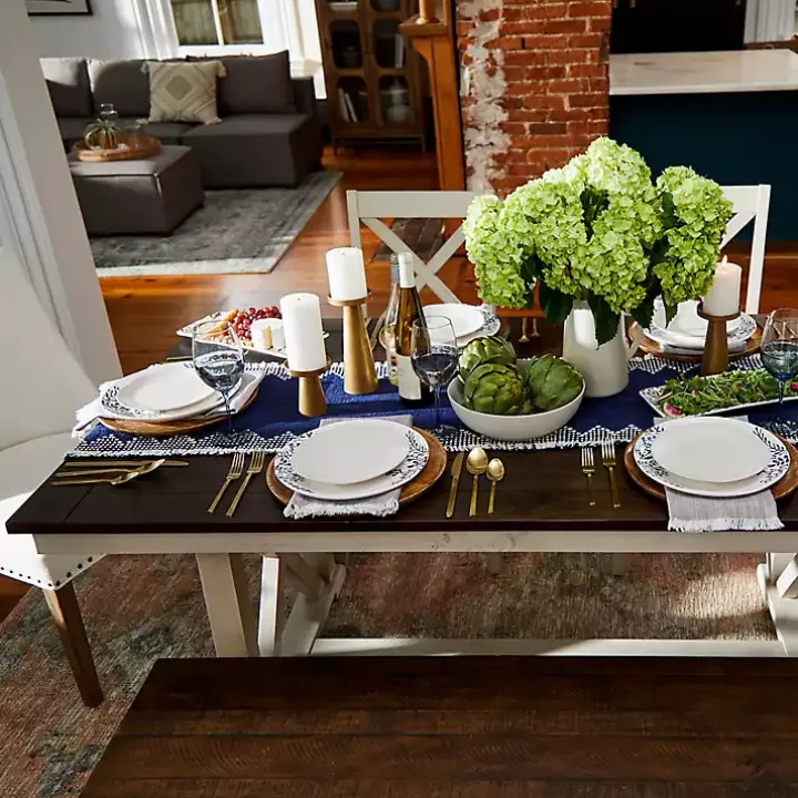 Dark Brown and Ivory Jackson Dining Table