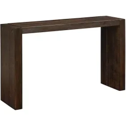 Dark Brown Distressed Wood Console Table