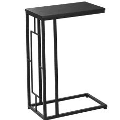 Dark Brown Metal C-Shaped Accent Table