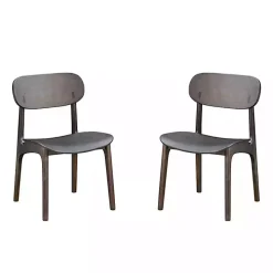 Dark Brown Mid-Century Modern Chairs, Set of 2