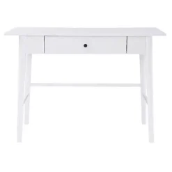 Dark Brown Wood 1-Drawer Midcentury Modern Desk