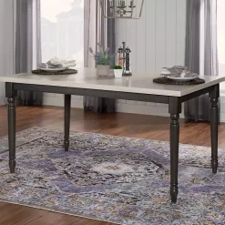 Dark Gray & White Traditional Dining Table