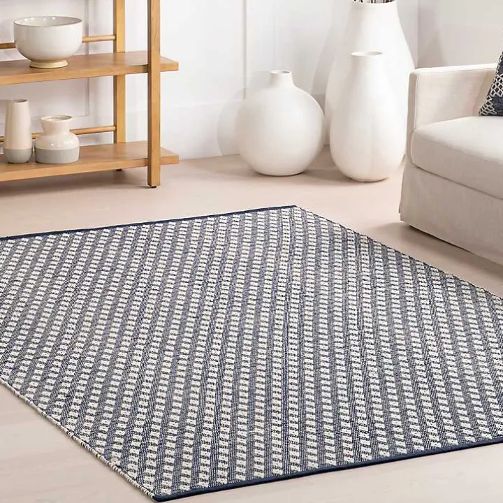 Dark Gray and Ivory Dainty Diamond Area Rug, 5x8