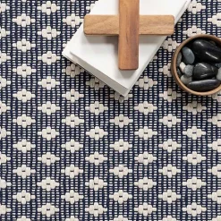 Dark Gray and Ivory Dainty Diamond Area Rug, 8x10