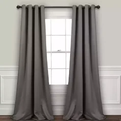 Dark Gray Blackout Curtain Panel Set, 108 in.
