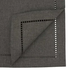Dark Gray Hemstitch Border Table Runner