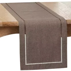 Dark Gray Hemstitch Border Table Runner