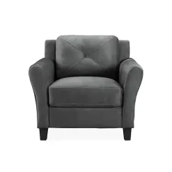 Dark Gray Kelly Microfiber Rolled Armchair