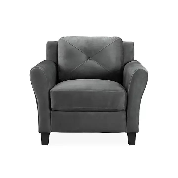 Dark Gray Kelly Microfiber Rolled Armchair
