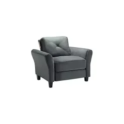 Dark Gray Kelly Microfiber Rolled Armchair
