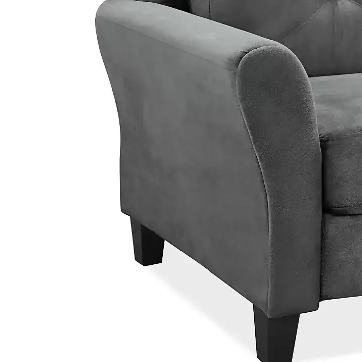 Dark Gray Kelly Microfiber Rolled Armchair
