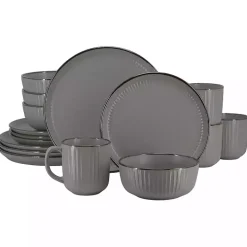 Dark Gray Leo Stoneware 16-pc. Dinnerware Set