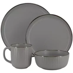 Dark Gray Leo Stoneware 16-pc. Dinnerware Set