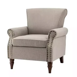 Dark Gray Miriam Nailhead Trim Armchair