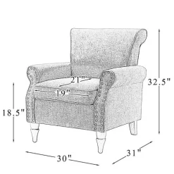 Dark Gray Miriam Nailhead Trim Armchair