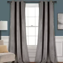 Dark Gray Prima Velvet Curtain Panel Set, 108 in.