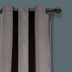 Dark Gray Prima Velvet Curtain Panel Set, 108 in.