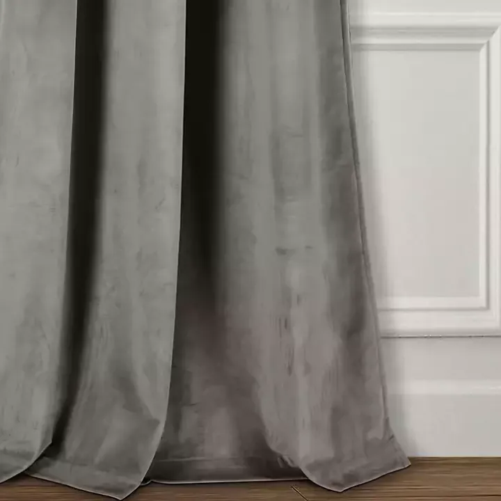Dark Gray Prima Velvet Curtain Panel Set, 108 in.